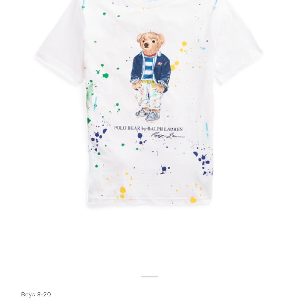 Polo by Ralph Lauren White Short Sleeve Tee with Artistic Design